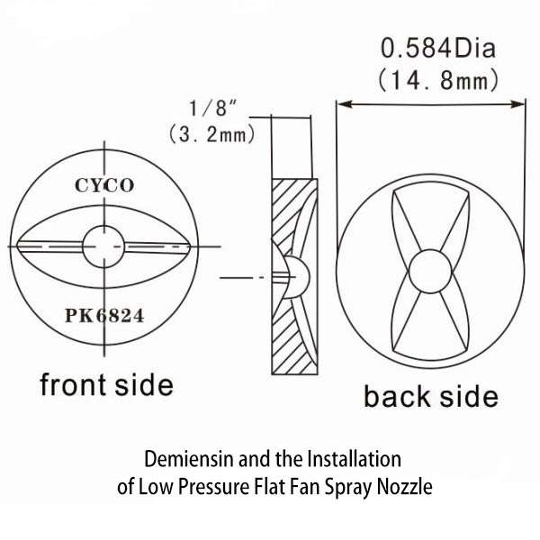 dimension-and-the-installation-of-low-pressure-flat-fan-spray-nozzle Ugello a ventaglio piatto a bassa pressione 5