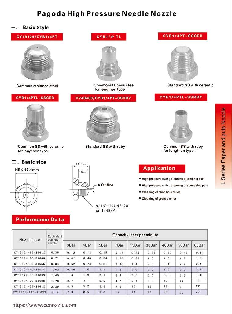 pagoda-high-pressure-needle-nozzle-picture-and-spec pagoda-high-pressure-needle-nozzle-picture-and-spec
